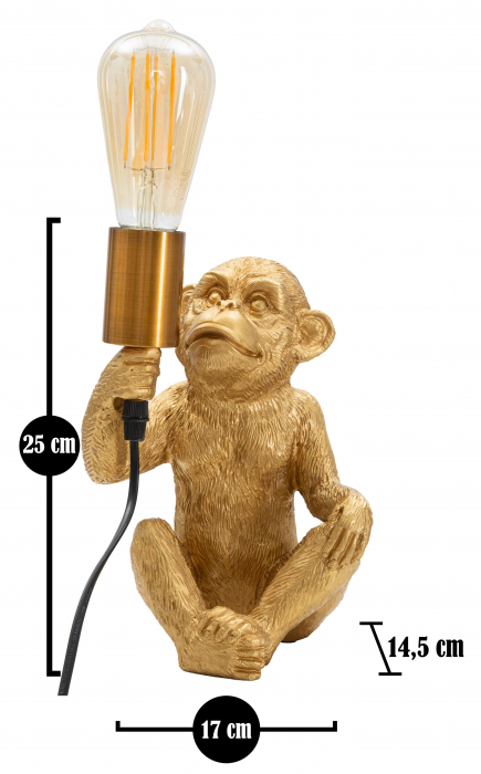Veioza Monkey, Rasina, Auriu, 25x17x14.5 cm [7]
