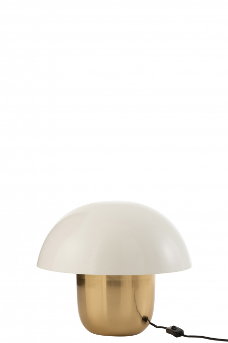 Veioza Mushroom, Metal/Fier, Alb/Auriu, 40x40x40 cm [2]