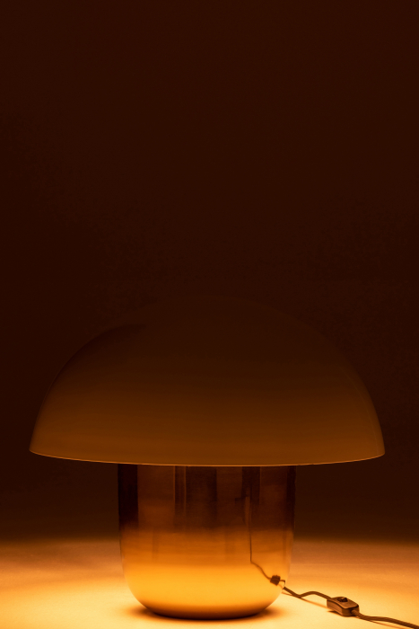 Veioza Mushroom, Metal/Fier, Alb/Auriu, 50x50x45 cm [3]