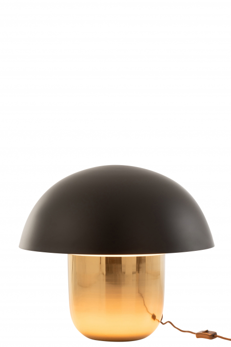 Veioza Mushroom, Metal/Fier, Negru/Auriu, 48.5x49.5x43 cm [2]