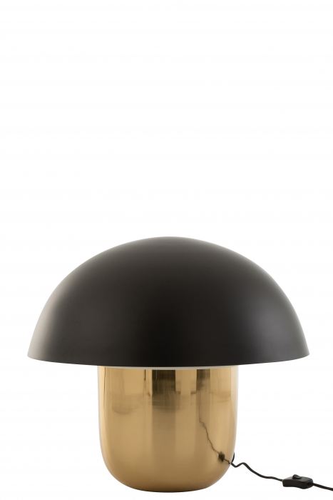 Veioza Mushroom, Metal Fier, Negru Auriu, 48.5x49.5x43 cm