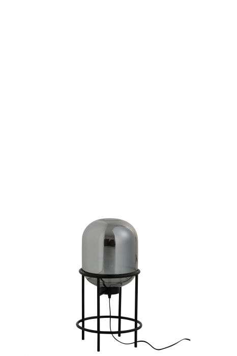 Veioza On Foot Sasha, Sticla/Metal/Fier, Gri, 27x27x50 cm [2]