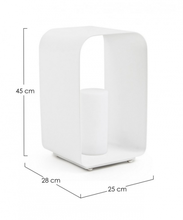 Veioza RIDLEY, aluminiu, alb, 25x28x45cm [2]