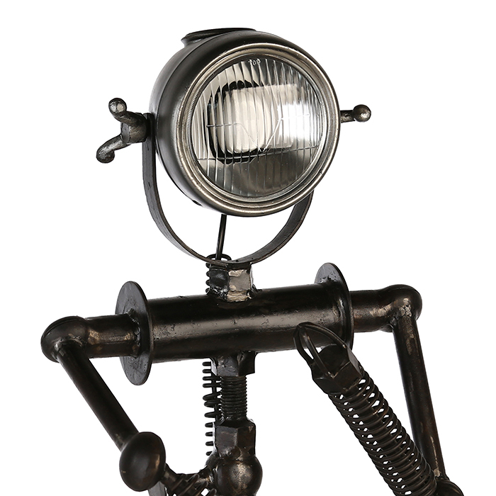 Veioza Robot, fier,negru, 20x30x82 cm [3]