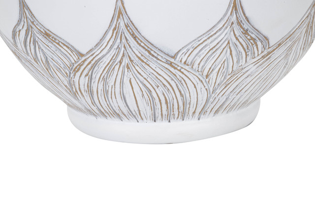 Veioza  Round Atene, Rasina/Fier/Fibre sintetice, Alb/Maro, 59x38x38 cm [5]