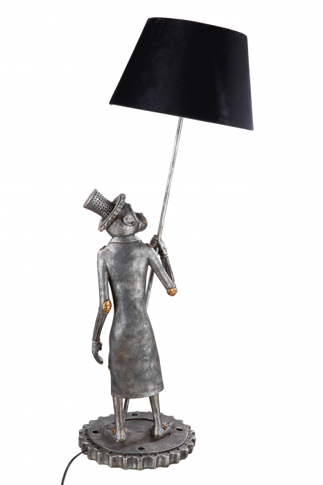 Veioza Steampunk Monkey, Rasina, Argintiu/Negru, 38x90x30 cm [3]