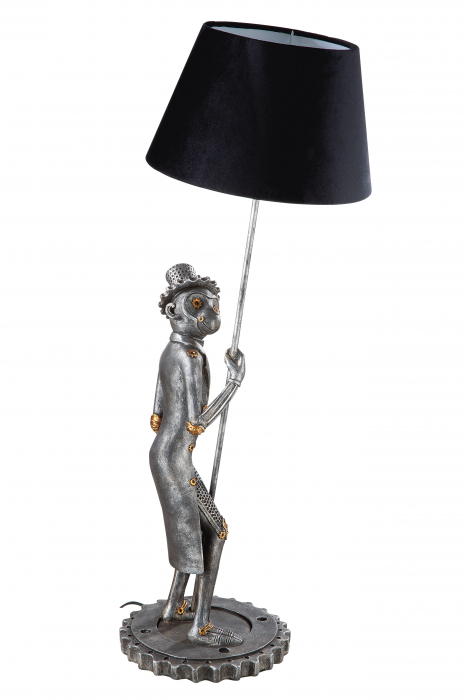 Veioza Steampunk Monkey, Rasina, Argintiu/Negru, 38x90x30 cm [4]