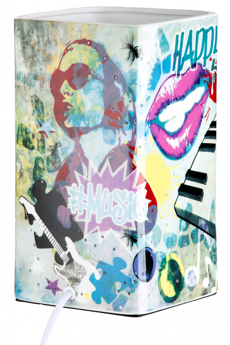 Veioza Street Art, Portelan, Multicolor, 12.5x12.5x22 cm [3]