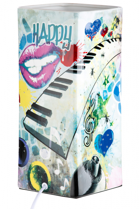 Veioza Street Art, Portelan, Multicolor, 12.5x12.5x28 cm [4]