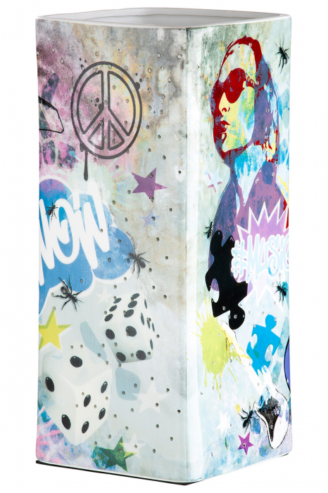 Veioza Street Art, Portelan, Multicolor, 12.5x12.5x28 cm [3]