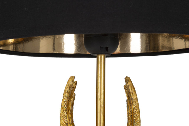 Veioza Wings, Fier/Rasina/Fibre sintetice, Auriu/Negru, 45x25x25 cm [4]