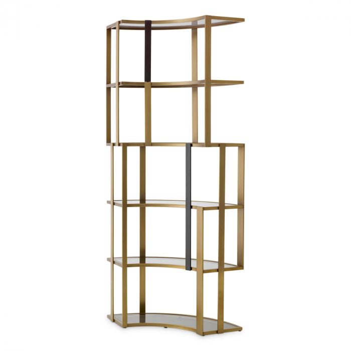 Vitrina, Clio Corner finisaj alamă, Dims: W. 115 | D. 37 | H. 240  (CM) [1]