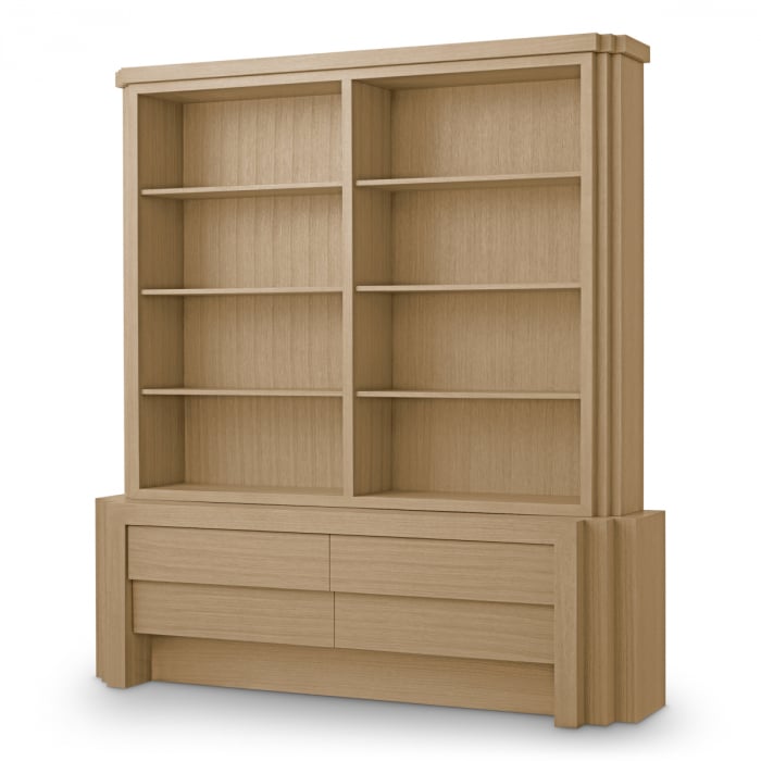 Vitrina, Metropolitan L, furnir din stejar, natur, Dims: W. 220.5 | D. 50 | H. 236  (CM) [1]