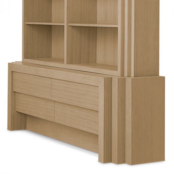 Vitrina, Metropolitan L, furnir din stejar, natur, Dims: W. 220.5 | D. 50 | H. 236  (CM) [6]