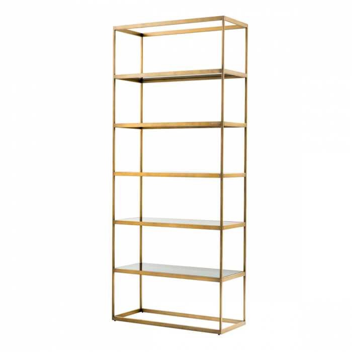 Vitrina, Omega sticlă fumurie cu finisaj alamă, Dims: W. 95 | D. 40 | H. 225  (CM) [1]