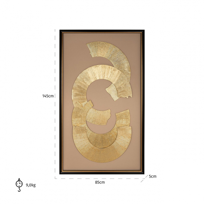 Tablou Eden, MDF, Auriu/Maro, 145x85x5 cm [3]