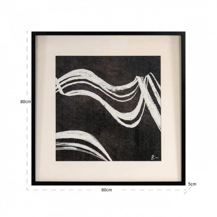 Tablou Jozy (Negru/alb), Dims: 80.0 x 80.0 x 5.0 cm [4]
