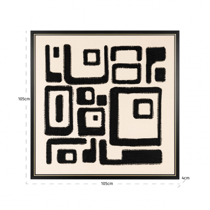 Tablou Shanita (Negru/alb), Dims: 105.0 x 105.0 x 4.0 cm [4]
