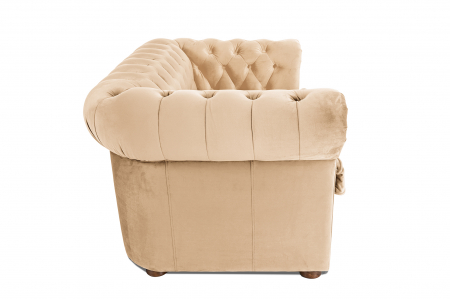 Canapea cu 2 locuri extensibila Chesterfield, bej, 150x86x80 cm [2]