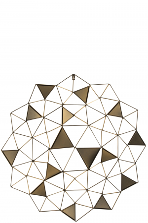 Decoratiune de perete cu oglinzi Mirrors, Metal, Auriu, 85x6x85 cm [1]
