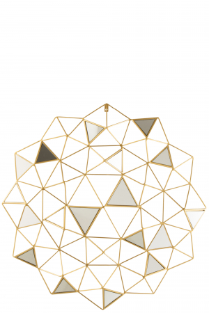 SALE % - Decoratiune de perete cu oglinzi Mirrors, Metal, Auriu, 85x6x85 cm