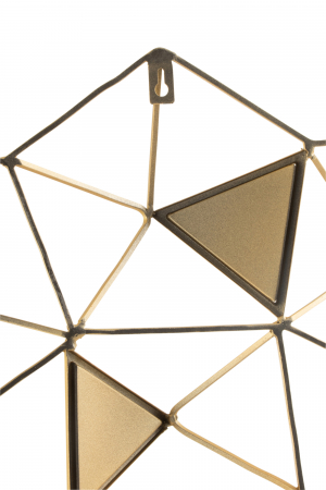 Decoratiune de perete cu oglinzi Mirrors, Metal, Auriu, 85x6x85 cm [2]