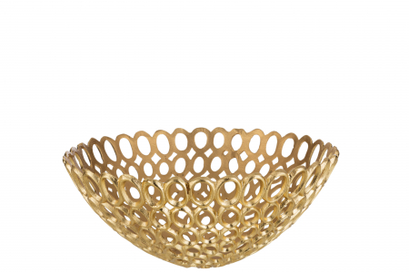 Vaze si boluri - Bol decorativ Rings, Aluminiu, Auriu, 43x18x43 cm