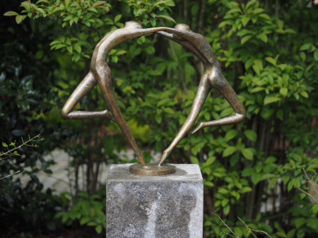Figurine bronz - 2 Dansatoare gimnaste, Bronz,  49 x 69 x 15 cm