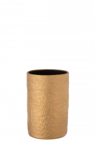 IN STOC - Vaza Gatsby, Ceramica, Auriu, 14x14x21.5 cm