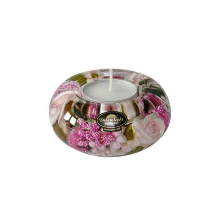 Suport lumanare Smart Little Rose, Sticla, Multicolor, 9x5 cm [1]