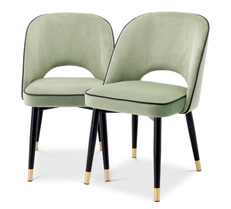 Scaune dining - Scaun dining, Cliff Savona, verde pistache, catifea S/2