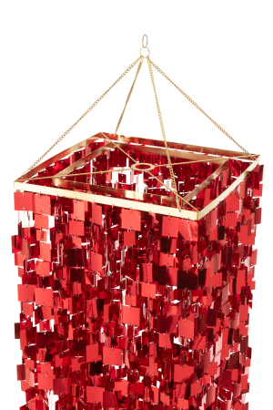 Abajur candelabru patrat pvc rosu L | L 50X l 50X H 180 cm [3]