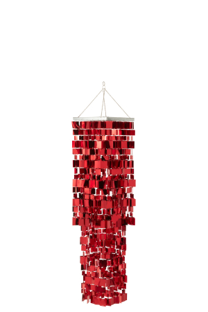 CRACIUN - Abajur candelabru patrat pvc rosu M | L 30X l 30X H 122 cm