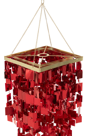 Abajur candelabru patrat pvc rosu S | L 30X l 30X H 60 cm [3]