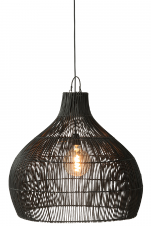 Abajur Pear, Rattan/Bambus, Negru, 83x83x75.5 cm [2]