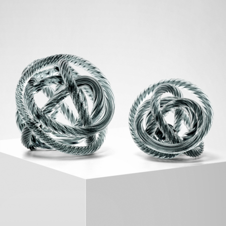 Accesoriu birou Dominico gri albastru sticla M, Dims: Ø 15  (CM) [4]