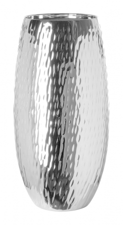 VAZE SI GHIVECE - AFRICA, Vază, nichel, ciocanit vertical, h.40, d.21 cm