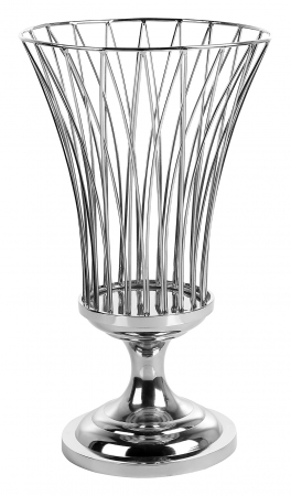 SALE % - ALLEGRA, Suport lumânare cu picior, nichel, h.43, d.25 cm