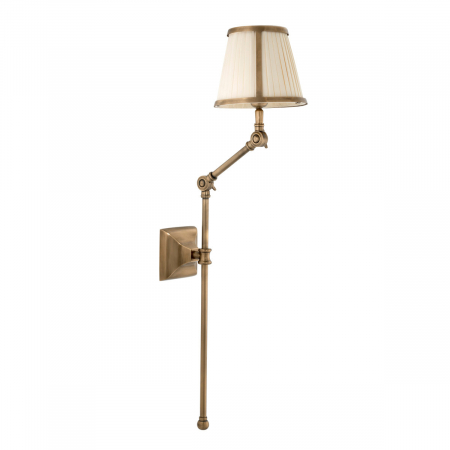 ILUMINAT - Aplică de perete, Brunswick, finisaj din alamă cu aspect vintage, Dims: W. 17 | D. 29 | H. 77 | Adjustable (CM)