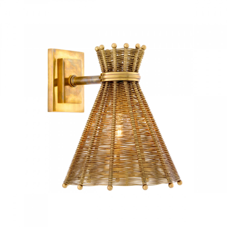 ILUMINAT - Aplică de perete, Kon Tiki, finisaj din alamă cu aspect vintage, Dims: W. 21 | D. 25 | H. 25.5  (CM)
