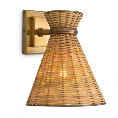ILUMINAT - Aplică de perete, Kon Tiki ratan natur, Dims: W. 20 | min W. 25 | H. 25  (CM)