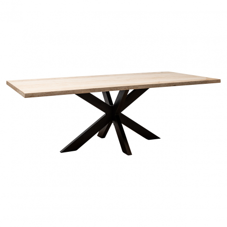 Mese - Masa Avalon, Lemn/Metal, Maro/Negru, 76x230x100 cm