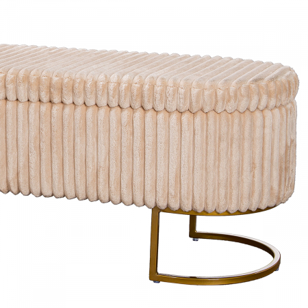 Bancă, Brooklyn, Pânză, bej, PU 1, L. 42,5 cm, L. 128 cm, H. 46,5 cm [1]