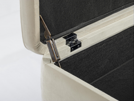 Bancheta Irina cu spatiu de depozitare, MDF/Poliester, Bej, 110x42x42 cm [1]