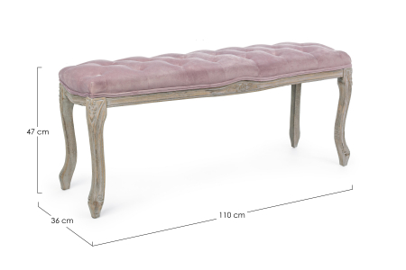 Bancheta Mathilde, Lemn/Poliester, Roz/Maro, 110x36x47 cm [1]