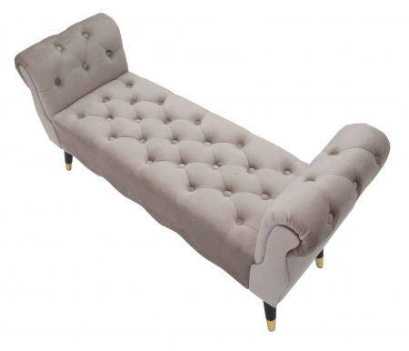 Bancheta Paris Grigia, Lemn/Burete/Metal/Poliester, Gri/Negru/Auriu, 121.5x41.5x44 cm [5]