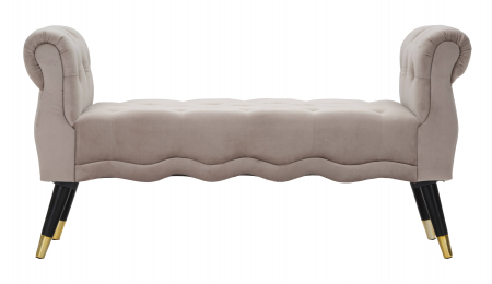 Bancheta Paris Grigia, Lemn/Burete/Metal/Poliester, Gri/Negru/Auriu, 121.5x41.5x44 cm [1]