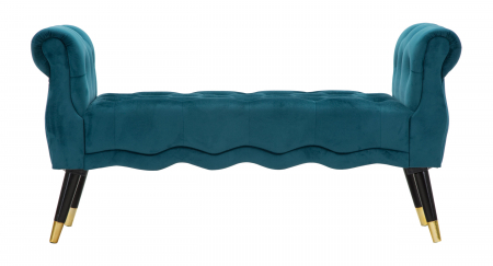 Bancheta Paris, Lemn/Metal/Poliester, Verde/Auriu/Negru, 60x120x40 cm [1]