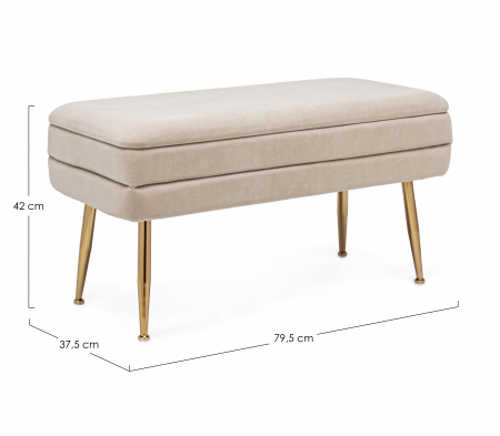 Bancheta Pavlina, Otel/Poliester, Bej, 79.5x37.5x42 cm [4]