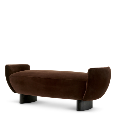Bancheta Stirling Sonoma catifea maro |W. 151 | D. 57 | H. 53 | SW. 121 | SH. 46.5 cm [1]